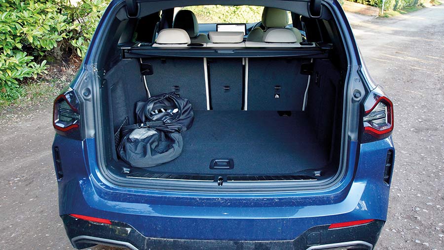 BMW iX3 M Sport with open boot