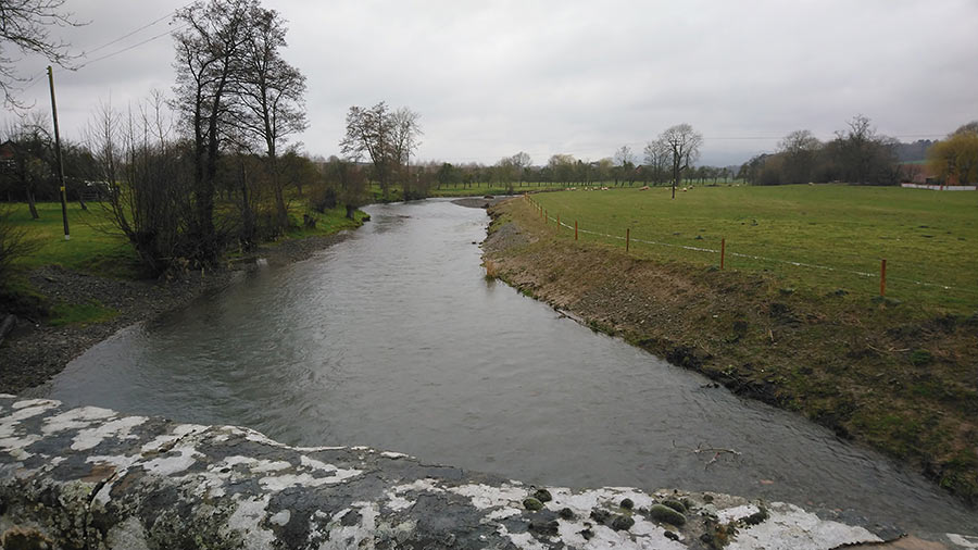 The River Lugg in March 2022