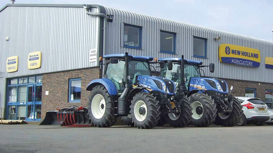 tractors outside depot