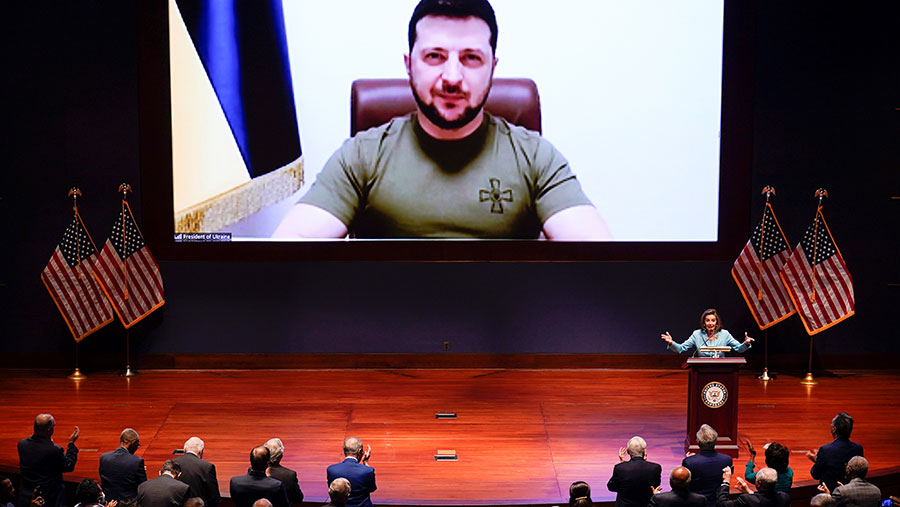 Volodymyr Zelenskyy delivers a virtual address to Congress © Pool New/Reuters/Adobe Sstock