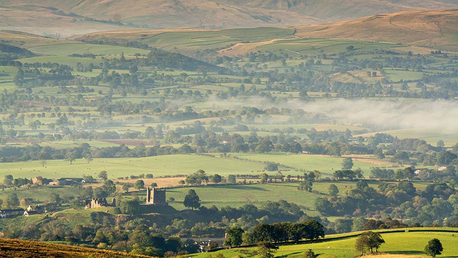 Eden Valley landscape in Cumbria