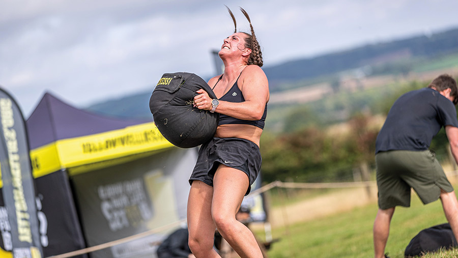 Erica competes in last year's Britain's Fittest Farmer contest © Richard Stanton