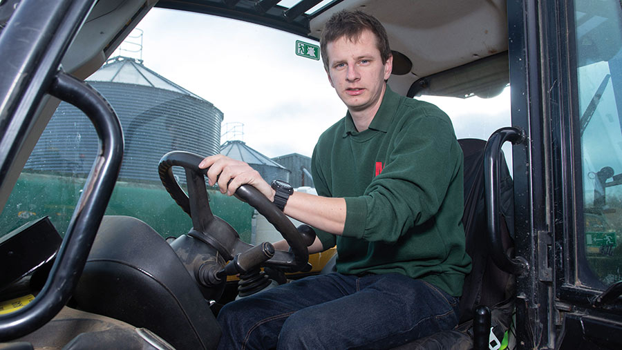 Matt Redman in tractor cab