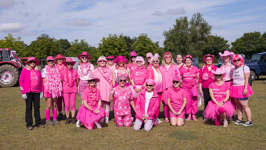 Pink Ladies tractor run ladies