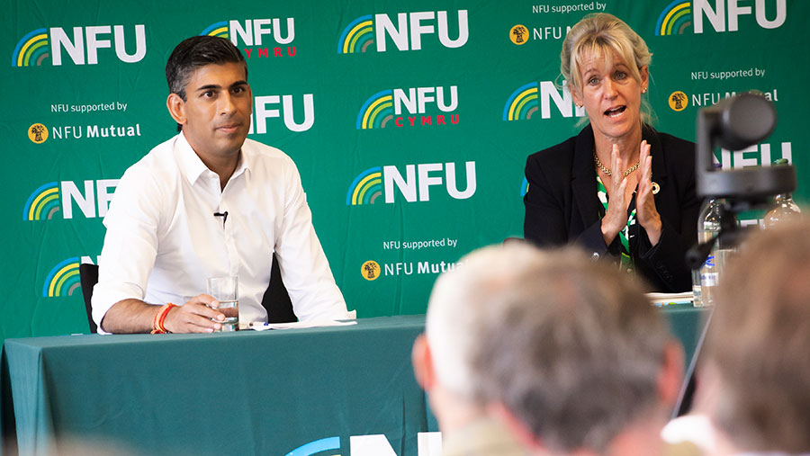 Rishi Sunak and Minette Batters © NFU