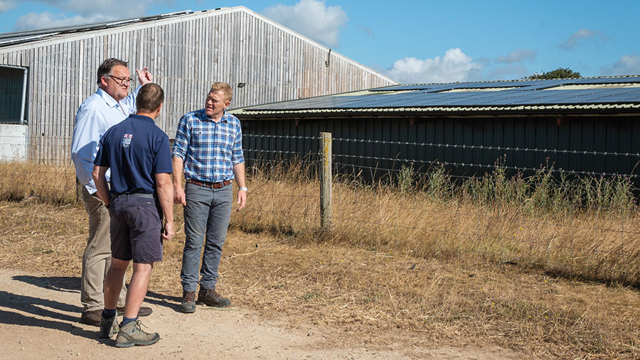 Adam Henson talks solar with Duncan Andrews and Ben Harrison of MyPower © Cotswold Farm Park