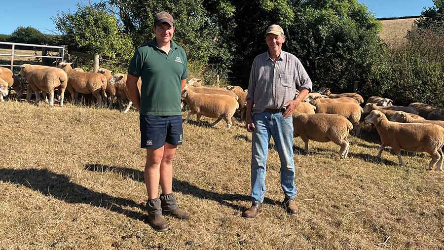 Richard (left) and David Rossiter with flock