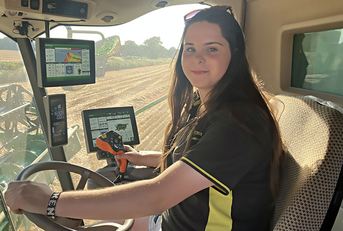 Eleanor in tractor cab