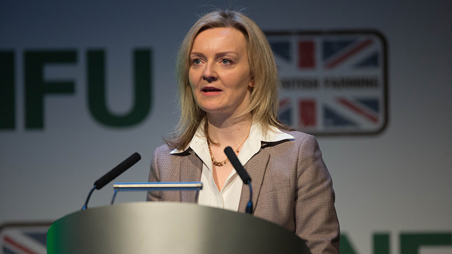 Liz Truss at NFU conference when she was Defra secretary © Tim Scrivener