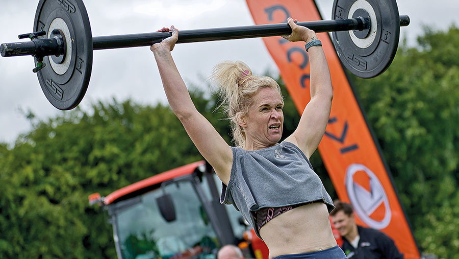 Lucy Sheffield lifting weight