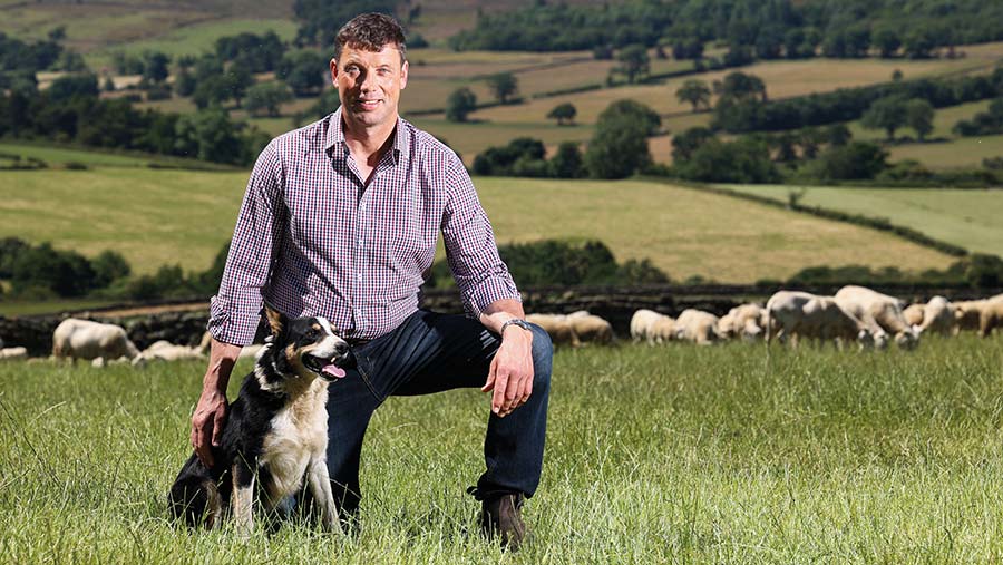 Richard Findlay with his sheepdog