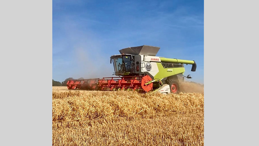 Spring barley harvest at Ramsbury Estates