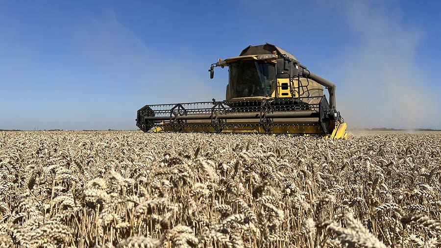 Wheat harvest in full swing near Skegness, Lincs photo submitted to our Harvest 2022 gallery by Jonathan Poelstra