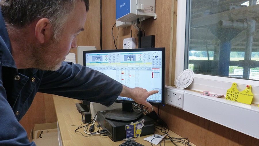 Matt Weaver in farm office