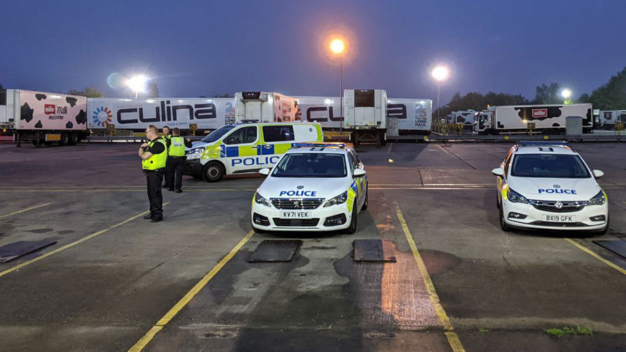 Police at the Willenhall site © Animal Rebellion