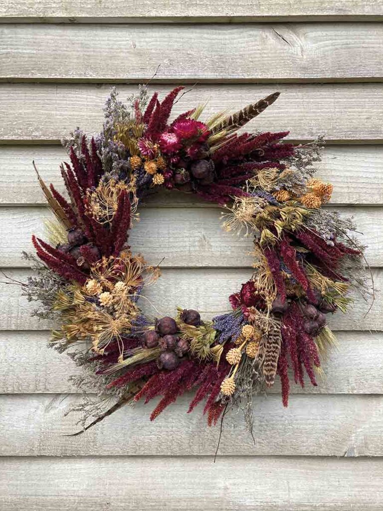 Keeper's cottage dried flower wreath