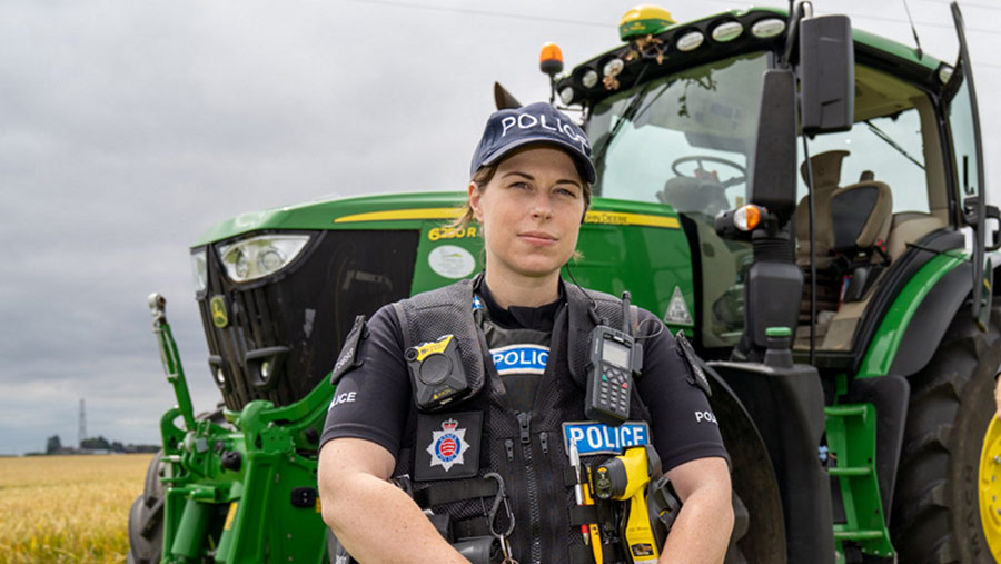 PC Samantha Smith with tractor