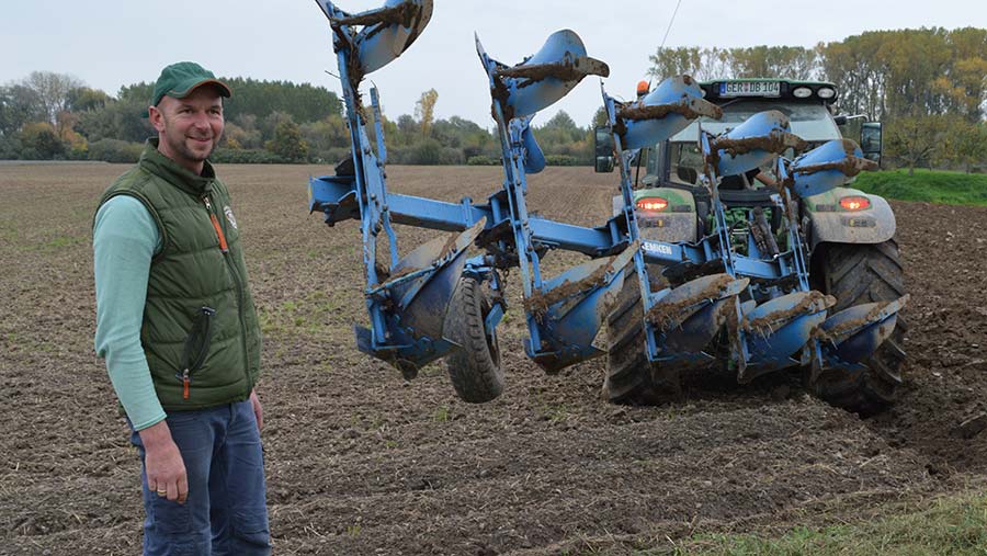 Dominik Bellaire with plough