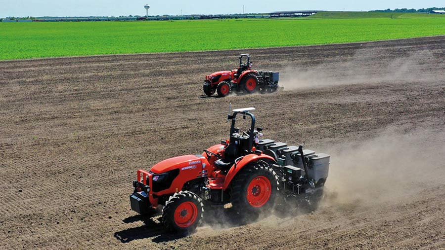 Tractor in field