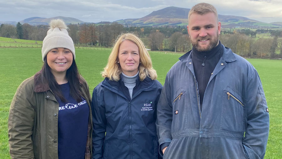 Sayfc national manager Sheena Foster, Rsabi CEO Carol McLaren, Biggar Young Farmers' Club chairman Ross Jackson © Rsabi