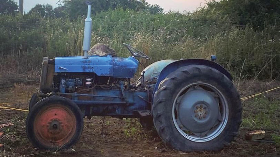 Charity tractor before restoration