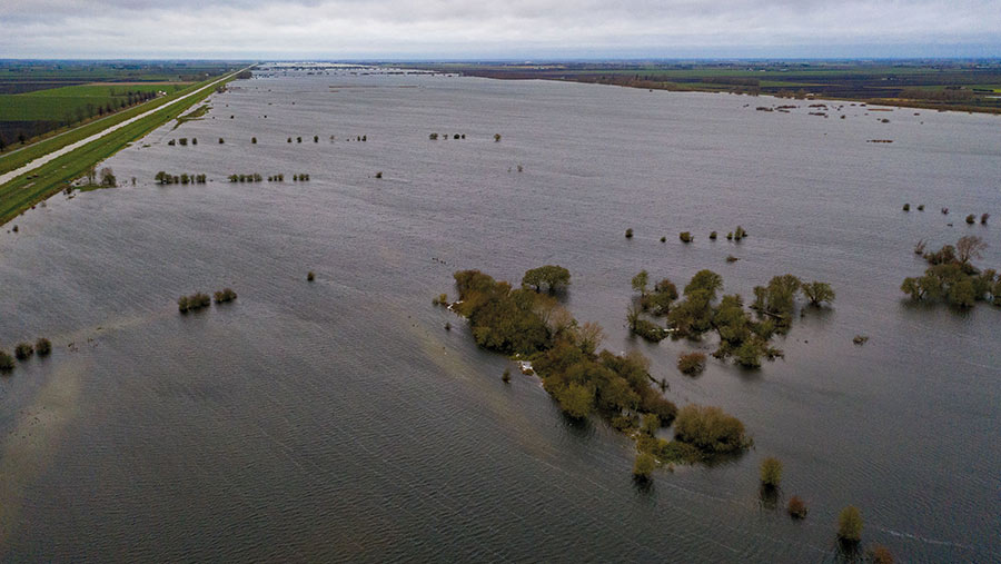 Flooded fields in Norfolk