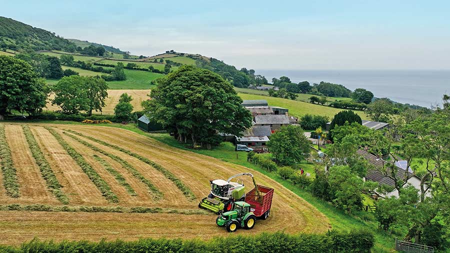 View of tractor in field