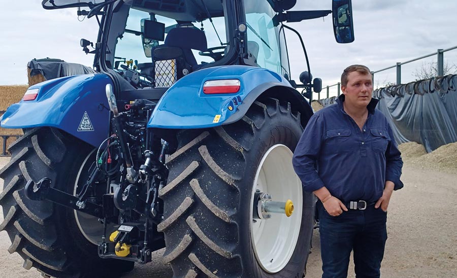 Ben Sell with New Holland tractor