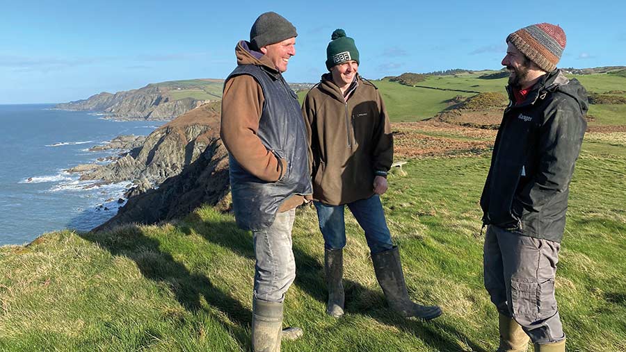 David (eft) and Nick Kennard with Paul South (right)