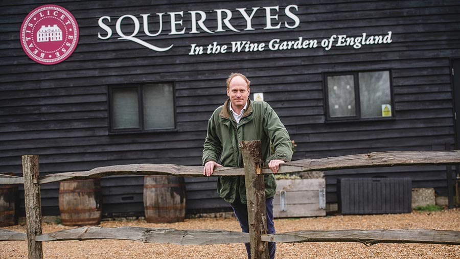 Henry Warde in front of Squerryes winery