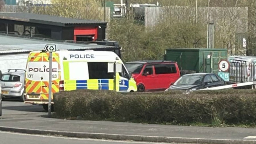 A police van at Loscoe Chilled Foods' plant © Picture supplied