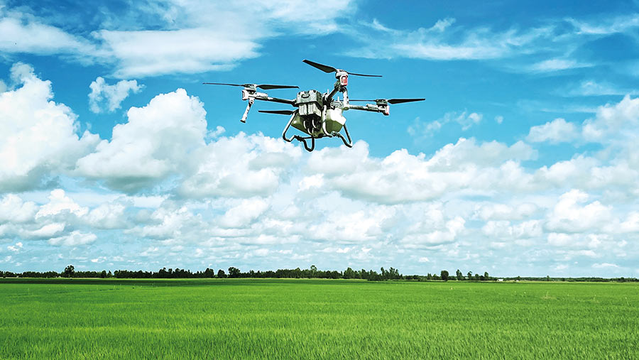 Drone over field