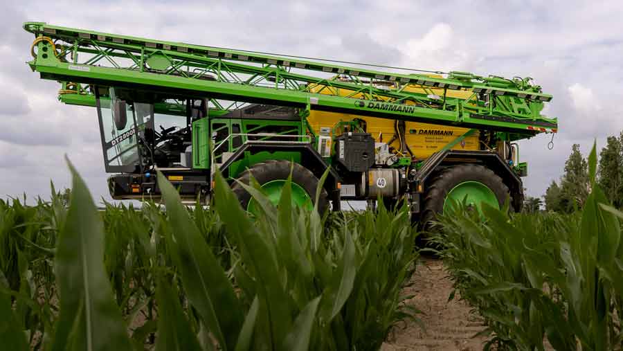 Sprayer in a field