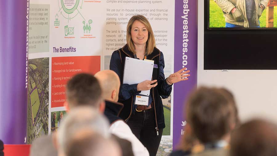 Woman addressing an audience