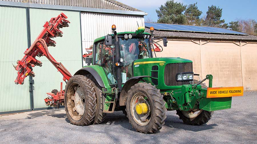 Tractor in a farmyard