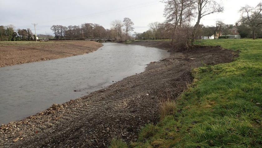 View of damaged river 