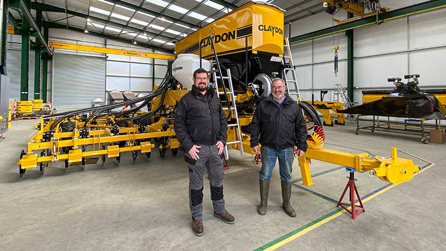 Jeff (right) and Oliver Claydon in the company's new manufacturing facility