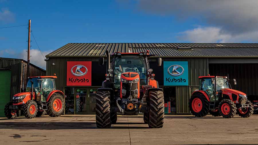 Kubota farm equipment at HRN Tractors’ Stirling site