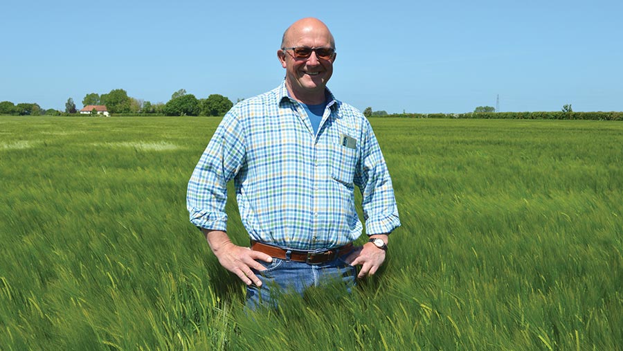 Andrew Fairley in crop of Caravelle winter barley
