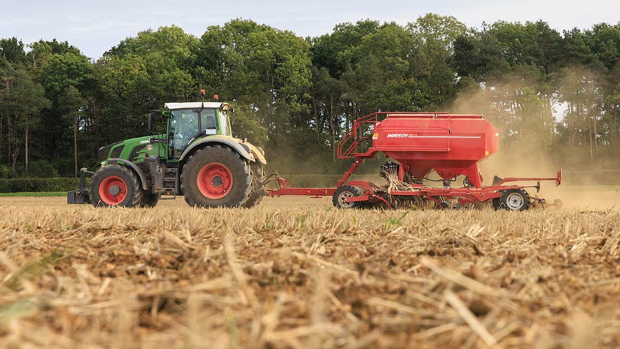 Drilling winter wheat