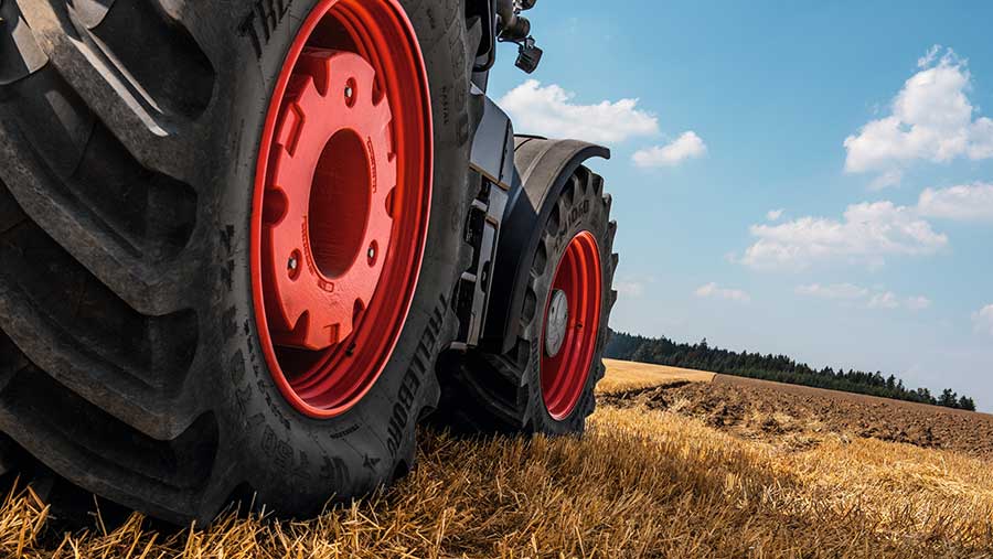 Close up of Tractor tyres