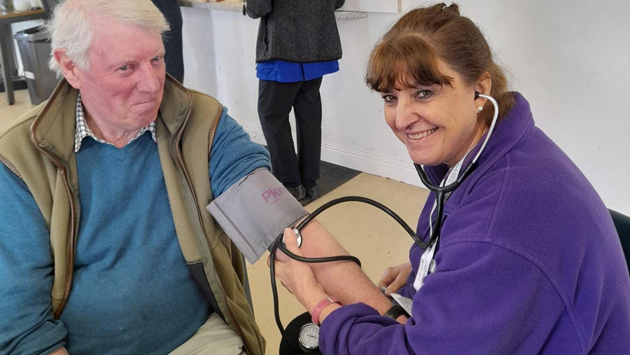 Nurse Gill Fenner at Rugby Market © Warwickshire Rural Hub