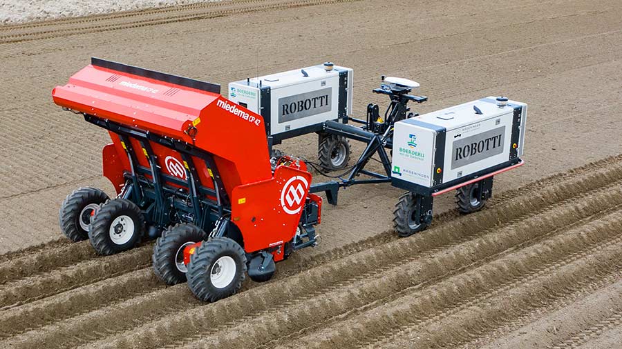 Agrointelli Robotti autonomous machine in a field