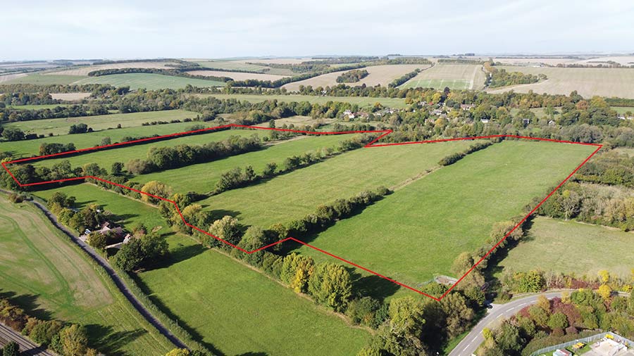 Aerial view of farmland