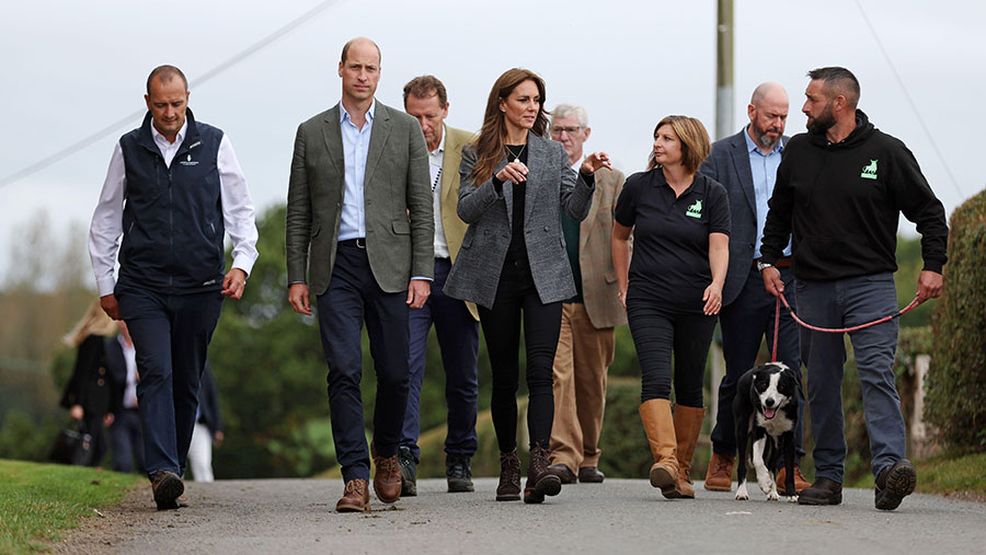 The royal couple with Emily and Sam Stables (in black tops) © PA Images/Alamy Stock Photo