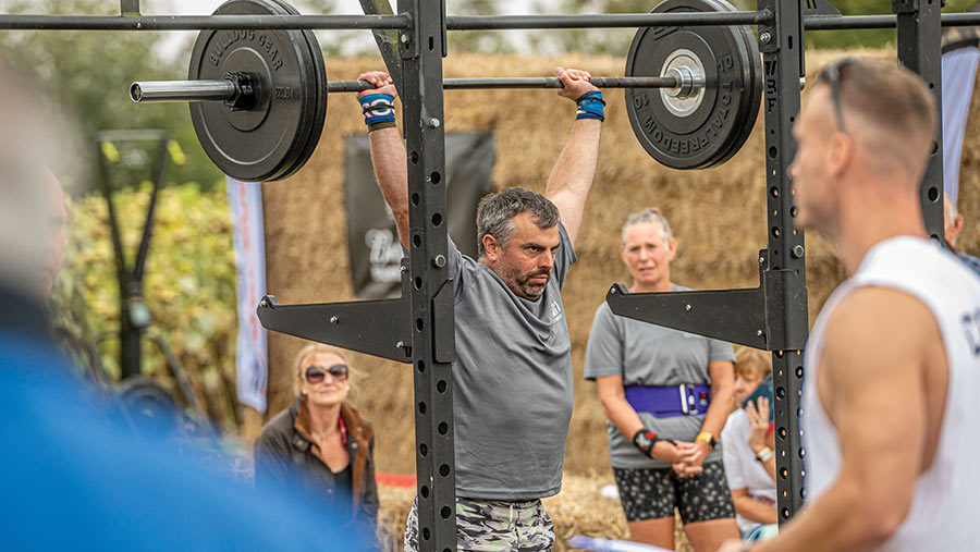 Richard Peck lifting weights