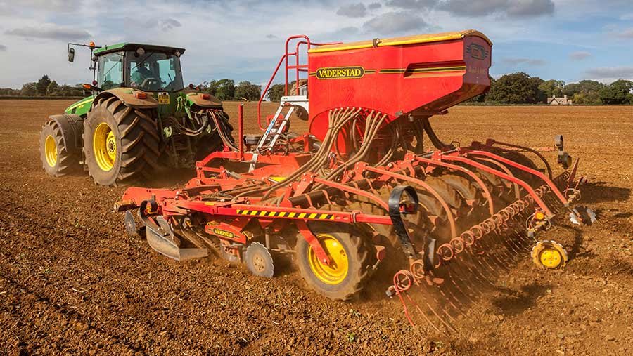 Pre-emergence herbicide applications should look to follow closely behind the drill © Tim Scrivener