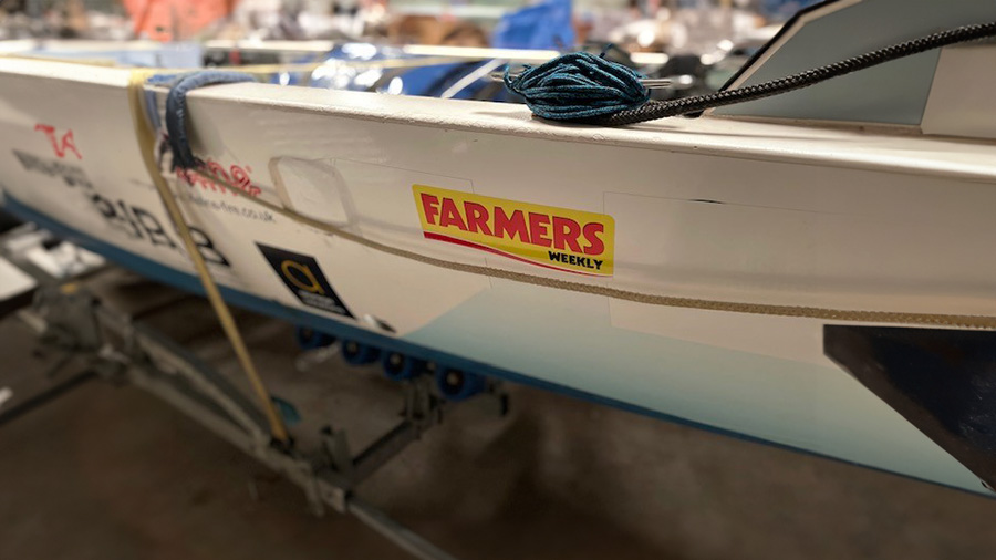 boat with FW logo on the side