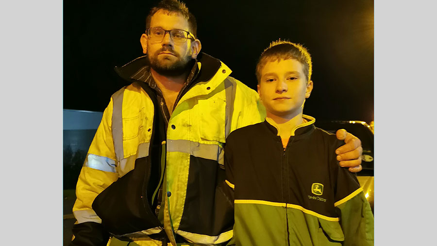 Chris Beach and his son at the Basingstoke protest 