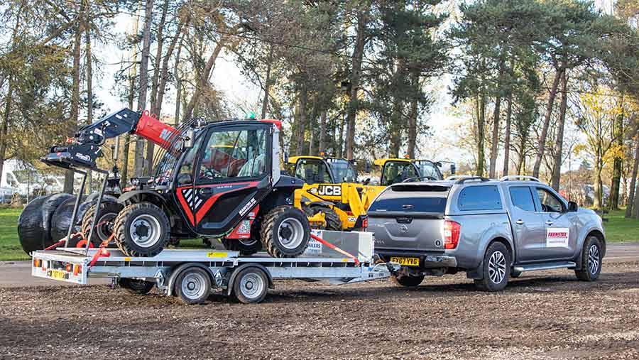 Agricultural machinery being towed at the Midlands Machinery Show